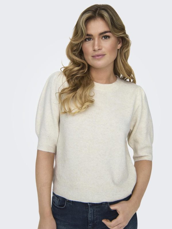 Only - Onlrica Life 2 4 Pullover Knt - 4456945 Birch W. Melange on Sale