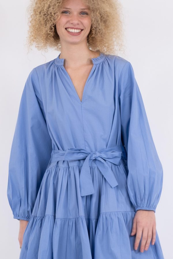 Neo Noir - Debbie C Poplin Dress - Light Blue Online Sale