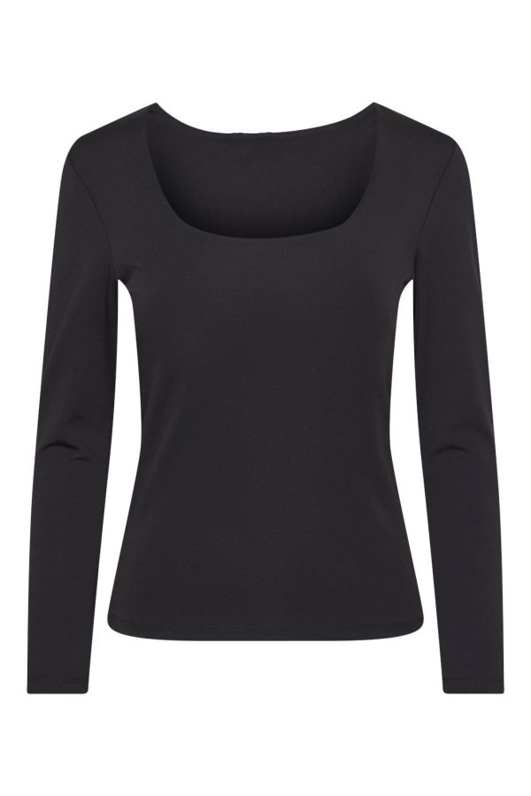 Pieces - Pcneja Ls Reversible Top - 4551361 Black Hot on Sale