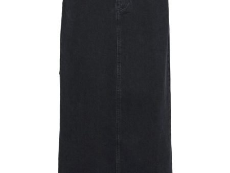 Object - Objellen Long Denim Skirt - 4614167 Black Denim Sale